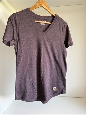 Carhartt Women's Purple with Speckled Nep V-Neck Tee